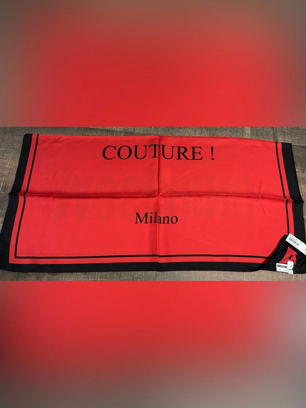 MOSCHINO Couture Silk Logo Scarf